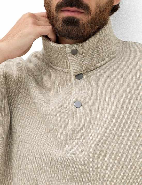 Pure Cotton Funnel Neck Overshirt