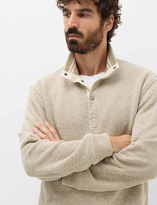 Pure Cotton Funnel Neck Overshirt