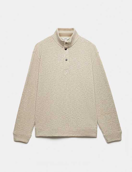 Pure Cotton Funnel Neck Overshirt