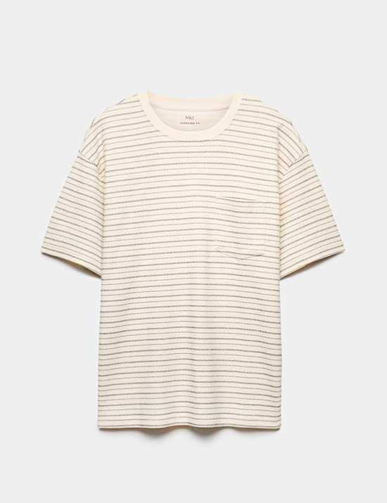 Cotton Rich Textured Striped T-Shirt