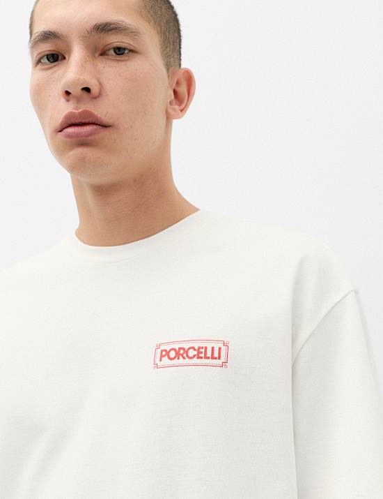 Oversized Pure Cotton Graphic Short Sleeve T-Shirt