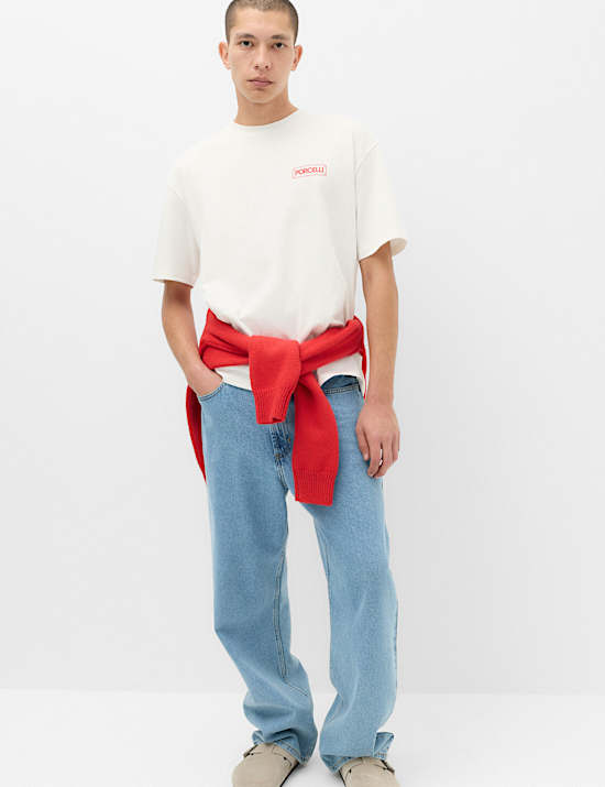 Oversized Pure Cotton Graphic Short Sleeve T-Shirt
