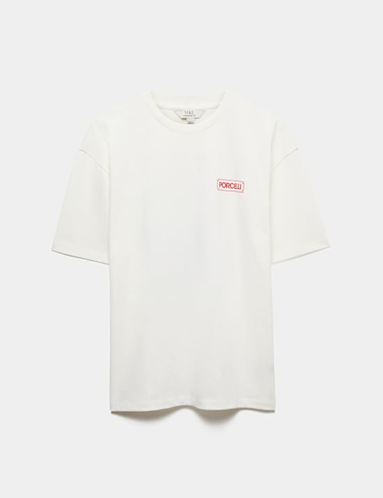 Oversized Pure Cotton Graphic Short Sleeve T-Shirt