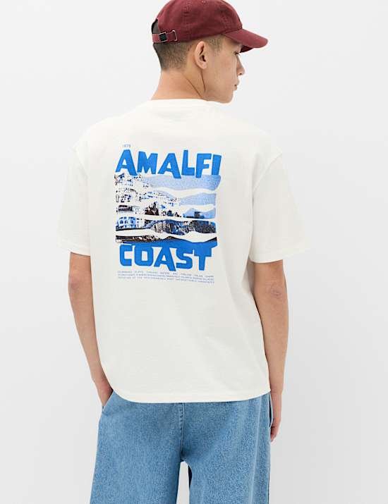 Oversized Pure Cotton Graphic Short Sleeve T-Shirt