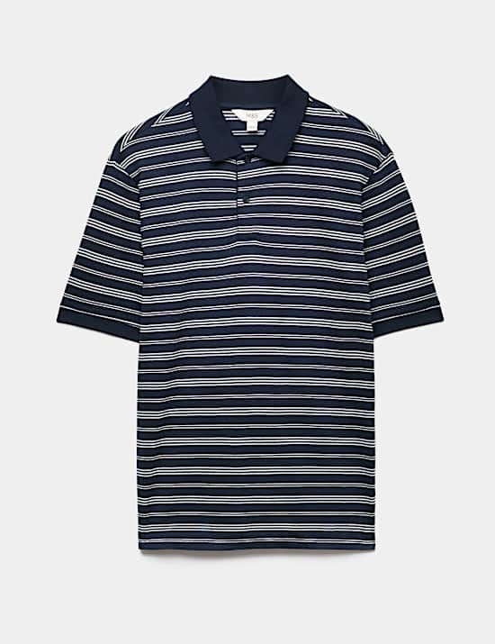 Pure Cotton Yarn Dye Striped Polo Shirt