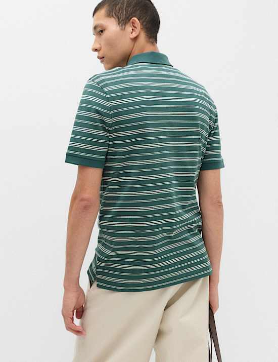 Pure Cotton Yarn Dye Striped Polo Shirt