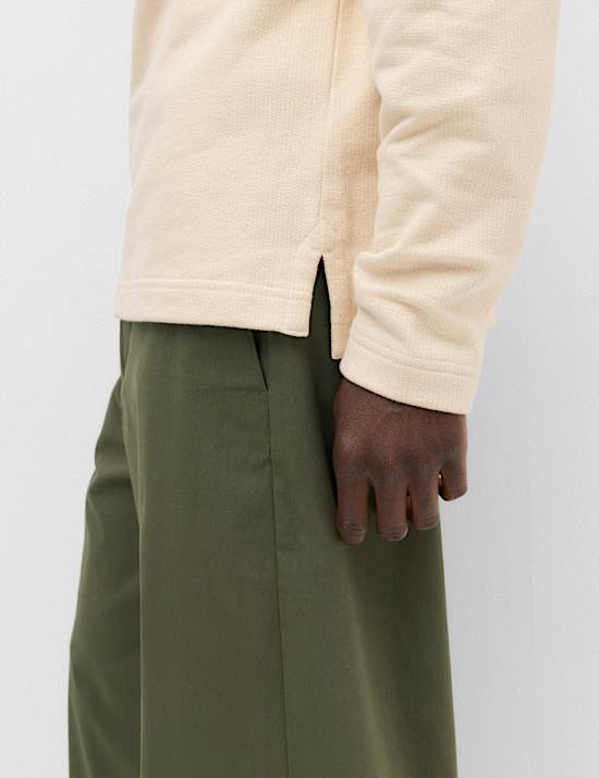 Pure Cotton Heavyweight Long Sleeve Polo Shirt