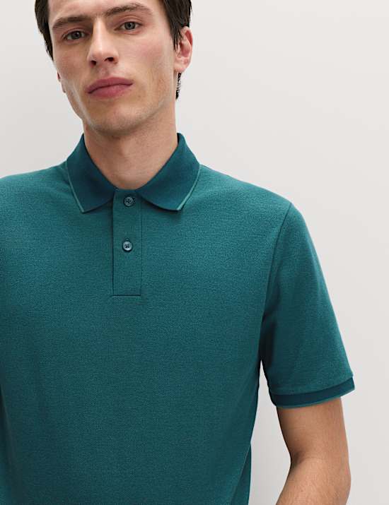 Ultimate Poloshirt aus Piqué mit Kontrastbordüre