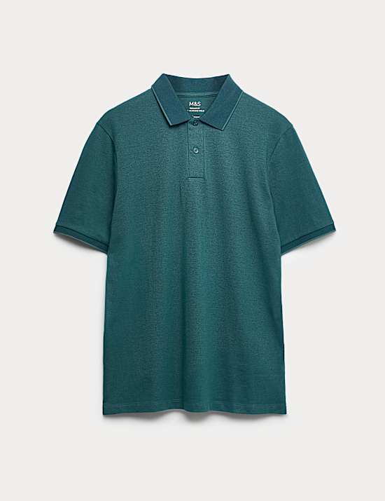 Ultimate Poloshirt aus Piqué mit Kontrastbordüre