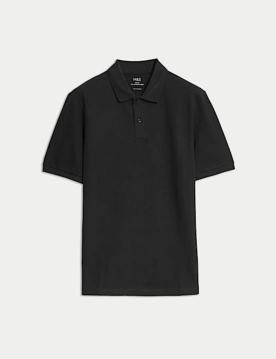 Katoenrijk piqué poloshirt met slanke pasvorm