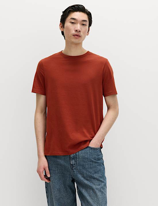 Camiseta 100 % algod&oacute;n de corte est&aacute;ndar con cuello redondo