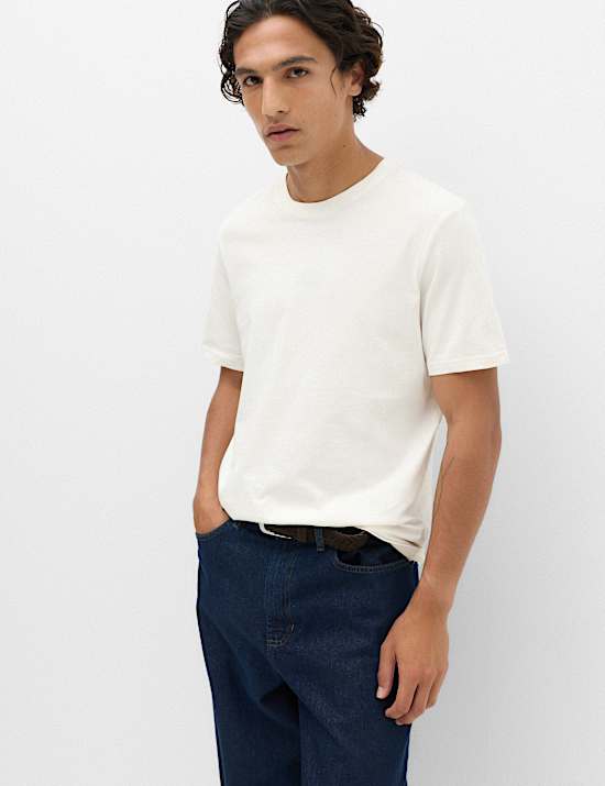 Pure Cotton Regular Fit Crew Neck T-Shirt