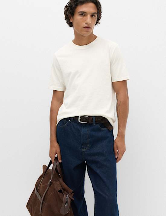 Pure Cotton Regular Fit Crew Neck T-Shirt