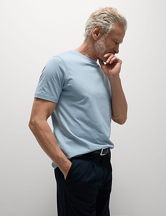 Regular Fit Pure Cotton Crew Neck T-Shirt