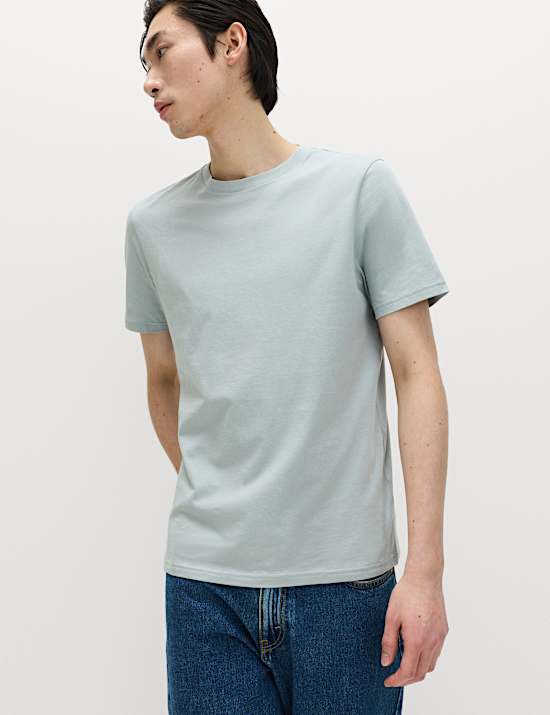 T-shirt coupe standard 100 % coton &agrave; col rond