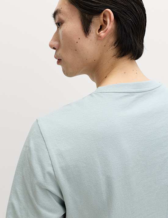 T-shirt coupe standard 100 % coton &agrave; col rond