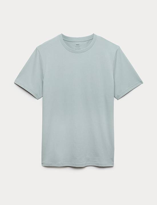 T-shirt coupe standard 100 % coton &agrave; col rond