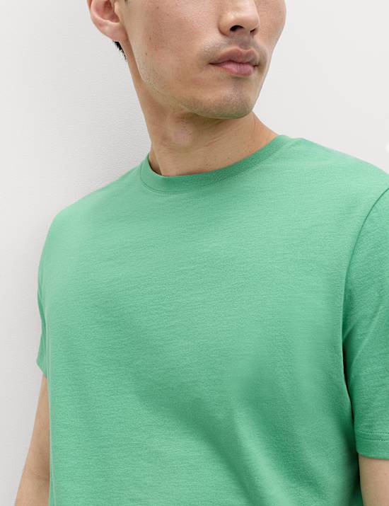 Pure Cotton Regular Fit Crew Neck T-Shirt