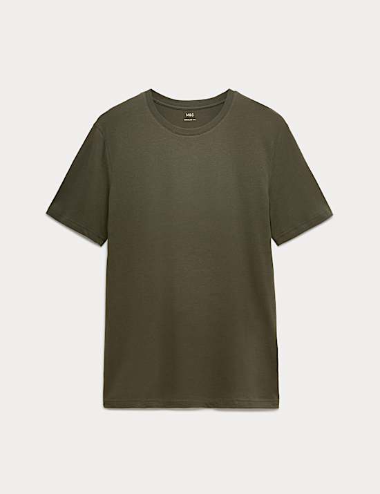 Regular Fit Pure Cotton Crew Neck T-Shirt
