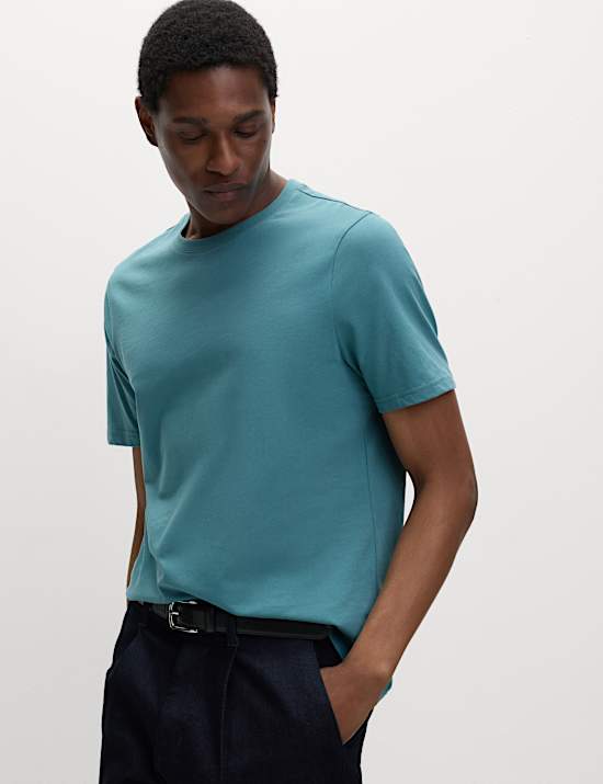 Regular Fit Pure Cotton Crew Neck T-Shirt