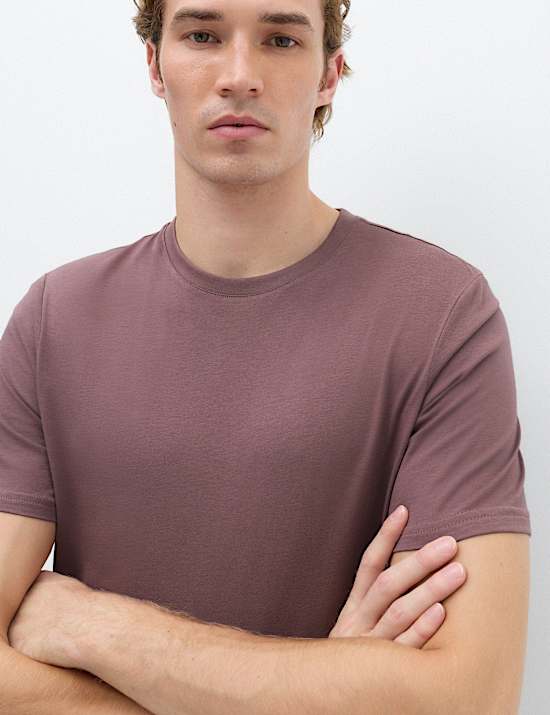 Pure Cotton Regular Fit Crew Neck T-Shirt