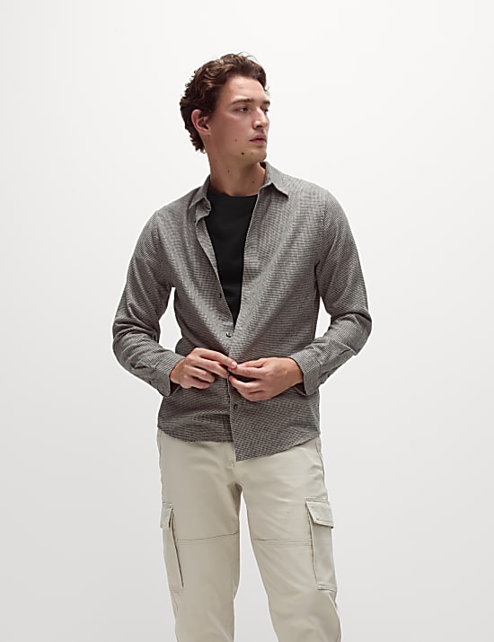 T-shirt van zuiver katoen met ronde hals en normale pasvorm