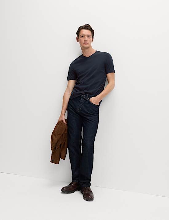 Pure Cotton V Neck T-Shirt