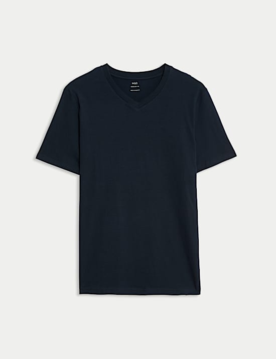 Pure Cotton V Neck T-Shirt