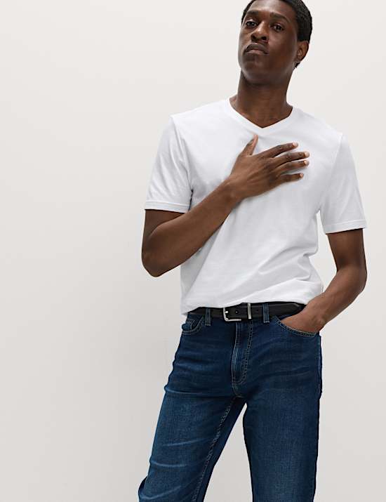 Pure Cotton V Neck T-Shirt