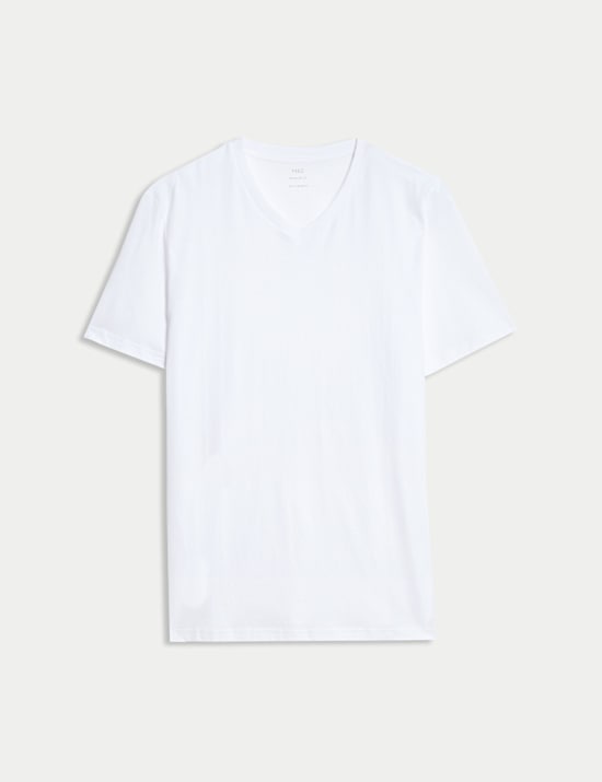 Pure Cotton V Neck T-Shirt