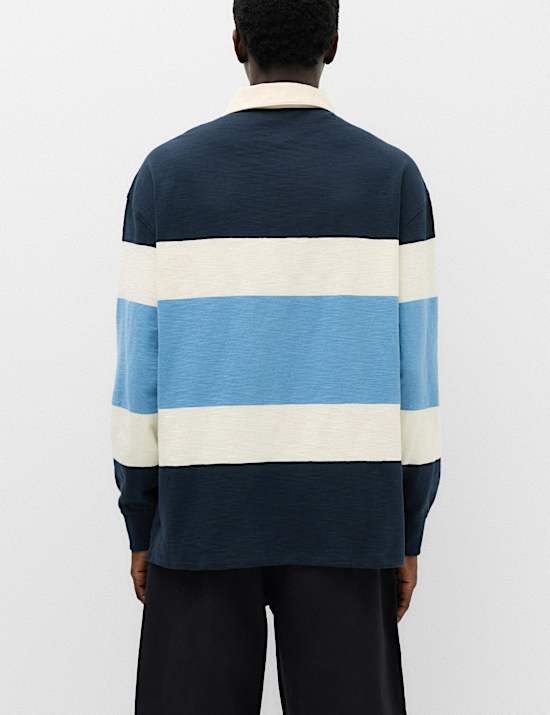 Pure Cotton Colour Block Rugby Shirt
