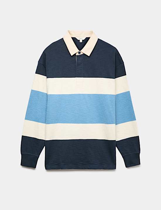 Pure Cotton Colour Block Rugby Shirt