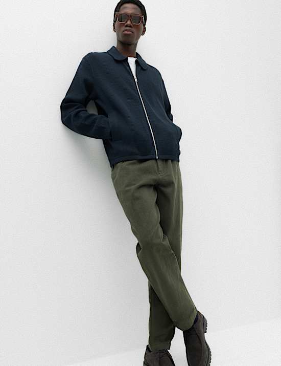 Jacke aus reiner Baumwolle mit Waffelmuster