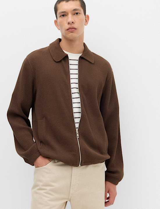 Pure Cotton Exploded Waffle Jacket
