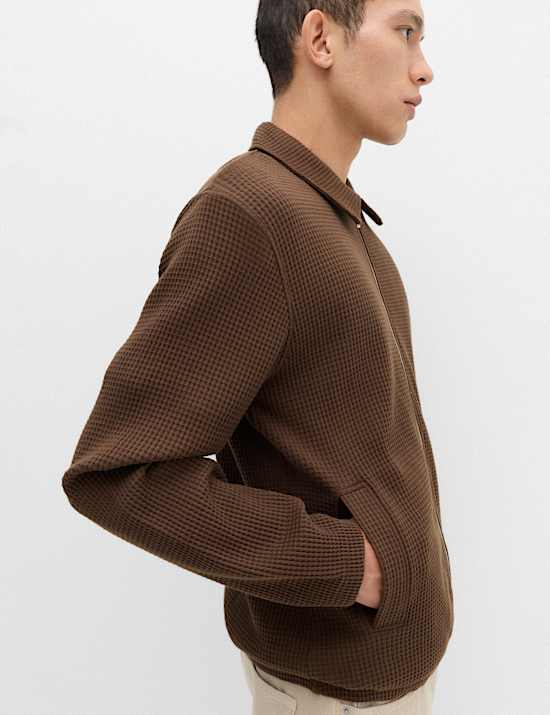 Pure Cotton Exploded Waffle Jacket