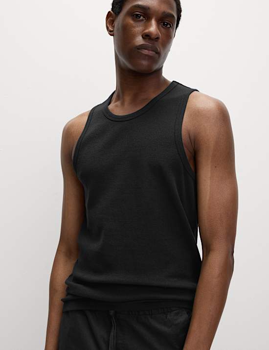 Cotton Rich Ribbed Vest