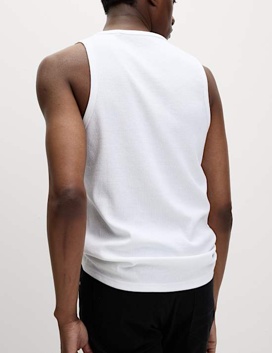 Cotton Rich Ribbed Vest