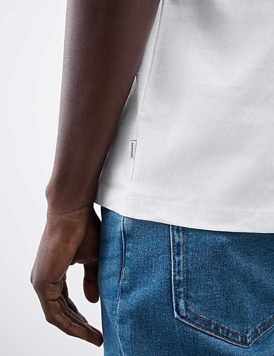 3 T-shirts met V-hals van zuiver Supima®-katoen