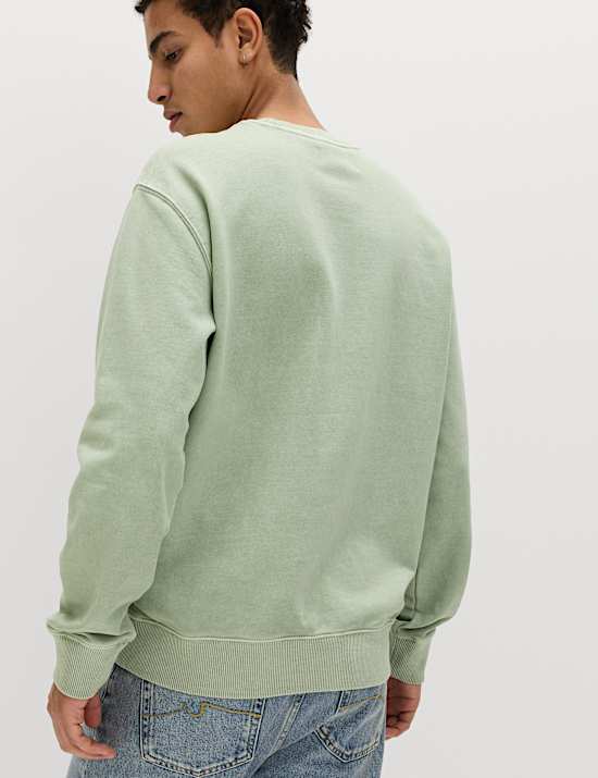 Sweat-shirt 100 % coton teint en pi&egrave;ce