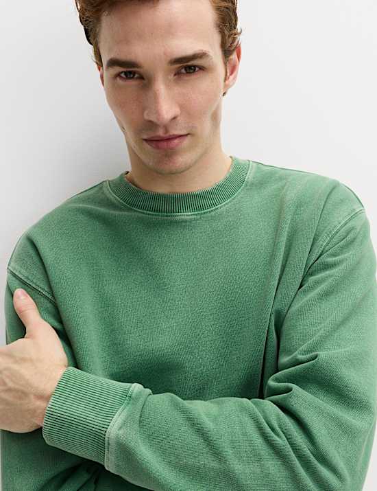 Zuiver katoenen garment-dyed sweatshirt