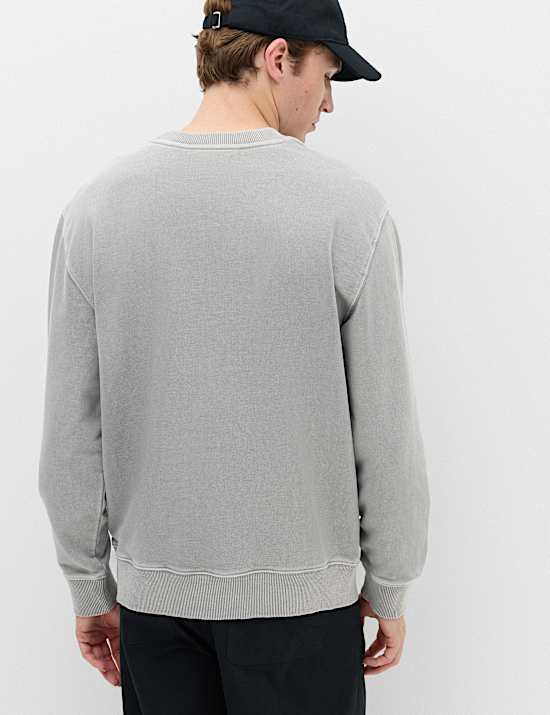 Sweat-shirt 100 % coton teint en pi&egrave;ce