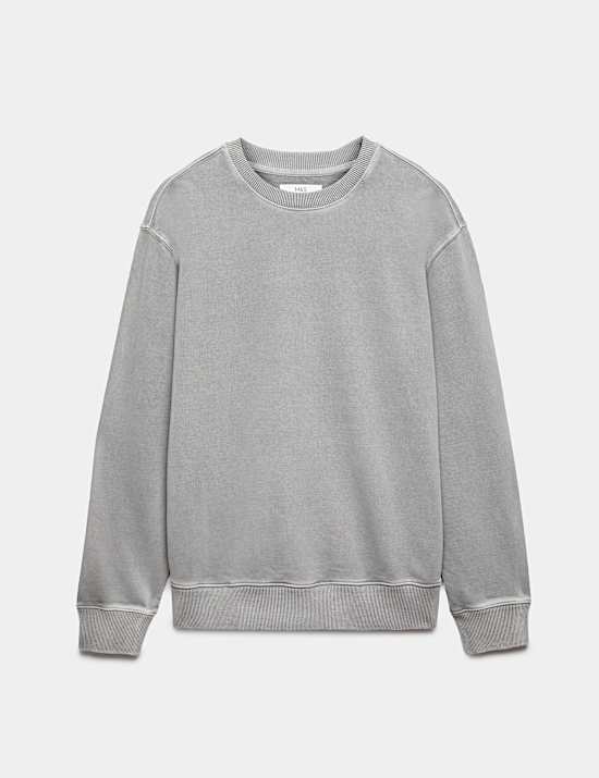 Sweat-shirt 100 % coton teint en pi&egrave;ce