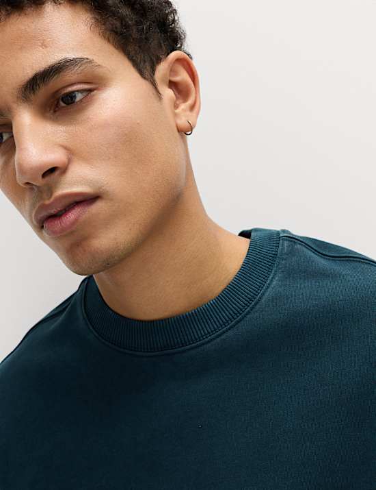 Sweat-shirt 100 % coton teint en pi&egrave;ce