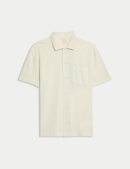 Polo coupe d&eacute;contract&eacute;e 100 % coton textur&eacute;