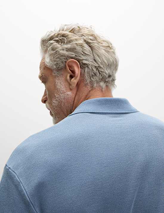 Μπλούζα πόλο με ξεθωριασμένη όψη και χαλαρή εφαρμογή από 100% βαμβάκι