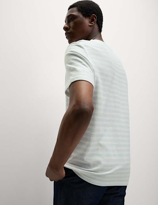 T-shirt ray&eacute; en lin m&eacute;lang&eacute; coton