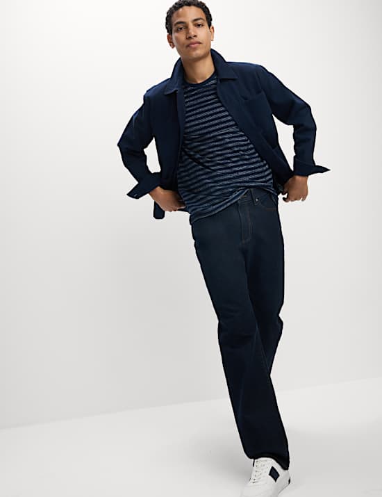 Cotton Linen Blend Striped T-Shirt