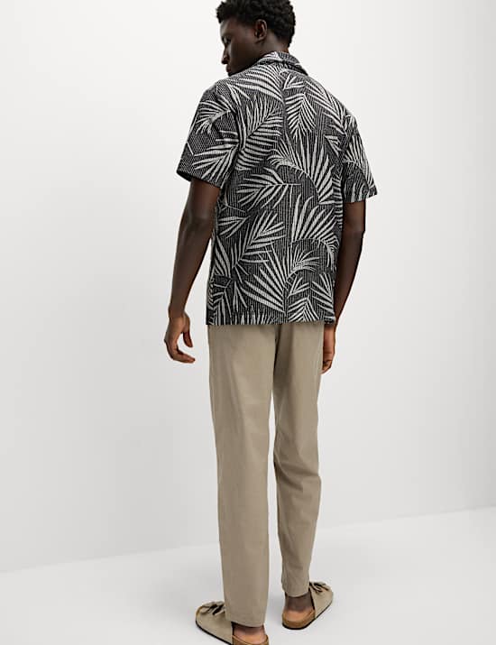 Ζακάρ μπλούζα πόλο με μοτίβο φύλλα φοίνικα