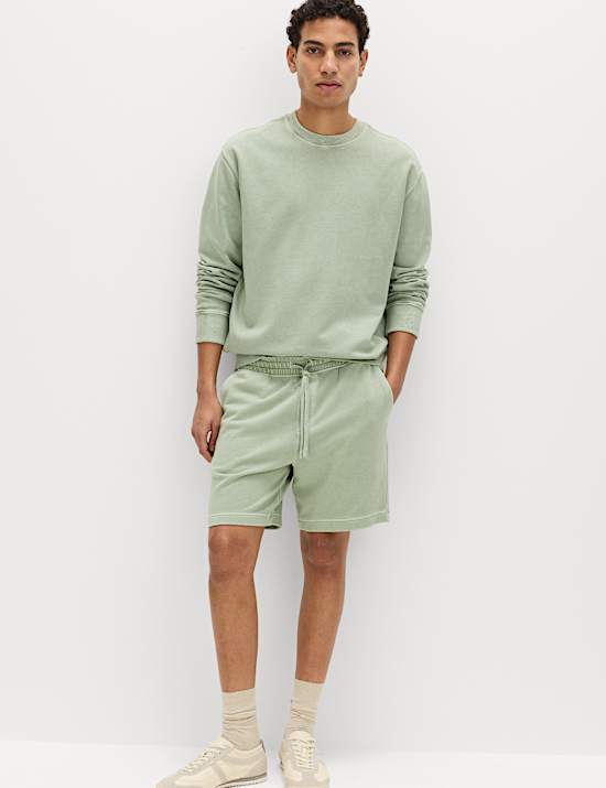 Relaxed Fit Pure Cotton Garment Dye Short