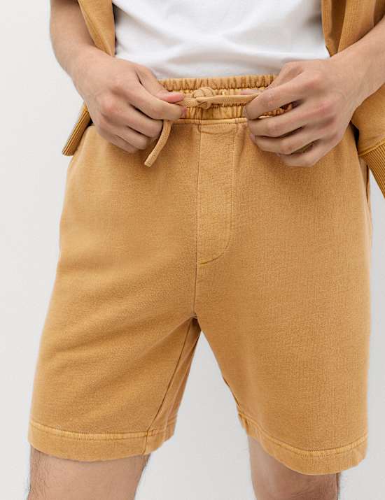 Relaxed Fit Pure Cotton Garment Dye Short